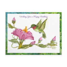 Hummingbird w Vining Blossoms