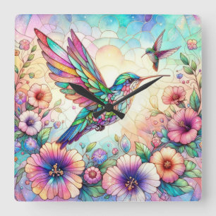 Hummingbird Wall Clock Quadratische Wanduhr
