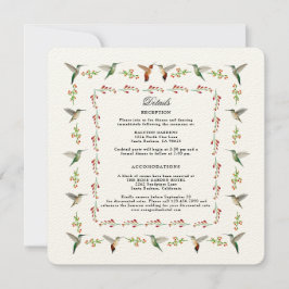 Hummingbird Wedding Details Card