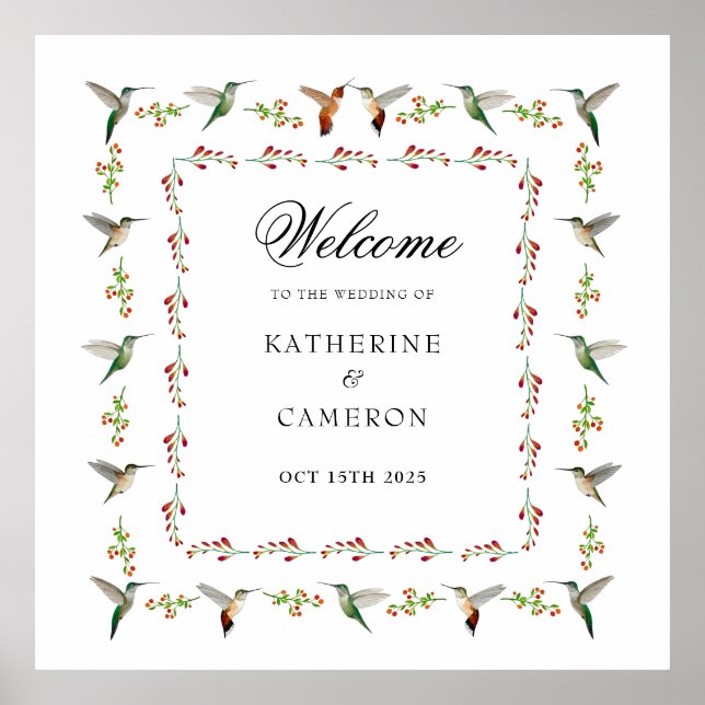 Hummingbird Welcome Wedding Poster (Vorne)