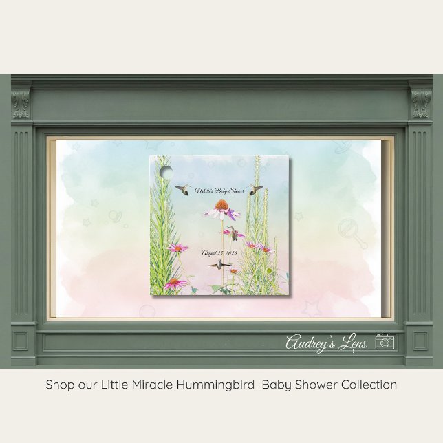 Hummingbird & Wildflower Baby Shower Geschenkanhänger (Von Creator hochgeladen)