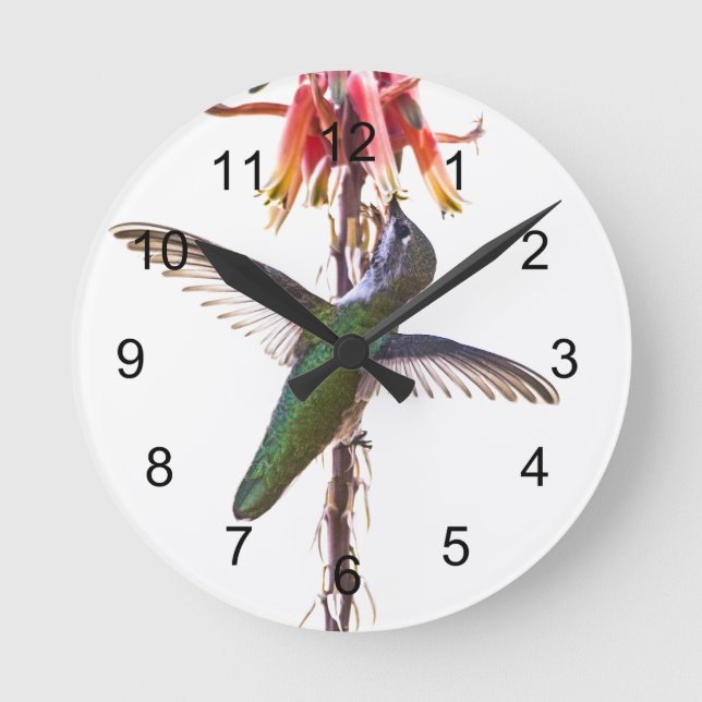 Hummingbird Wings Runde Wanduhr (Vorderseite)