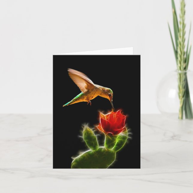 "Hummingbird with Blume" jeden Anlaß-Karte Dankeskarte (Vorderseite)