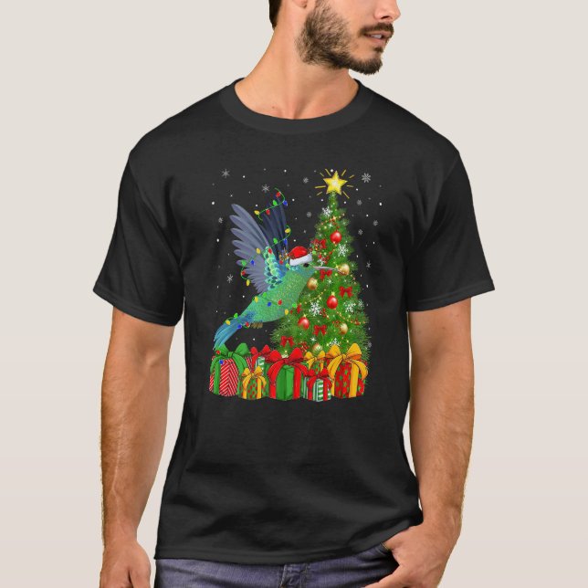 Hummingbird  Xmas Holiday Santa Hummingbird Christ T-Shirt (Vorderseite)