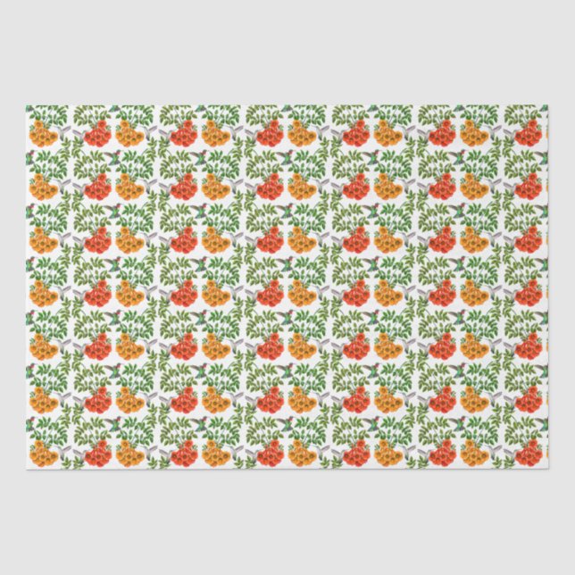 Hummingbirds auf Trumpet Vines Tissue Seidenpapier (Vorderseite)