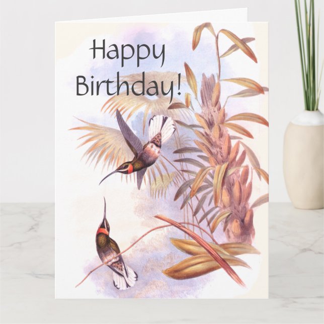 Hummingbirds Birthday Big Grußkarte Karte (Vorderseite)
