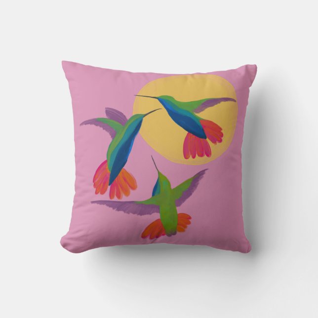 Hummingbirds - Black Throated Mango Art Kissen (Vorderseite)