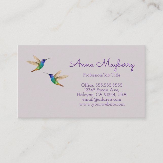 Hummingbirds Business Card Visitenkarte (Vorderseite)