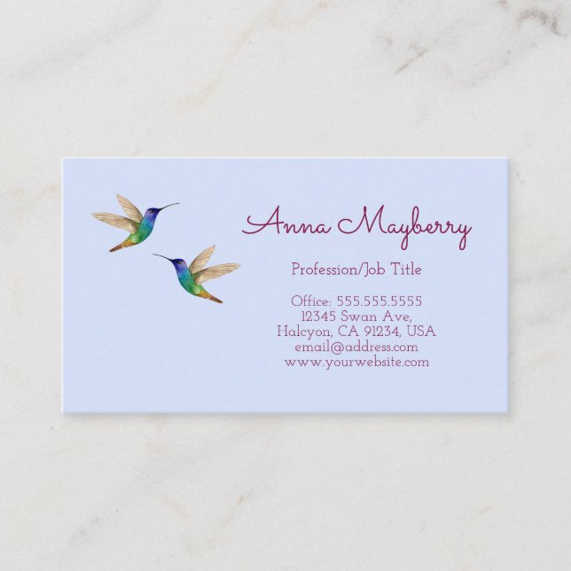 Hummingbirds Business Card Visitenkarte (Vorderseite)
