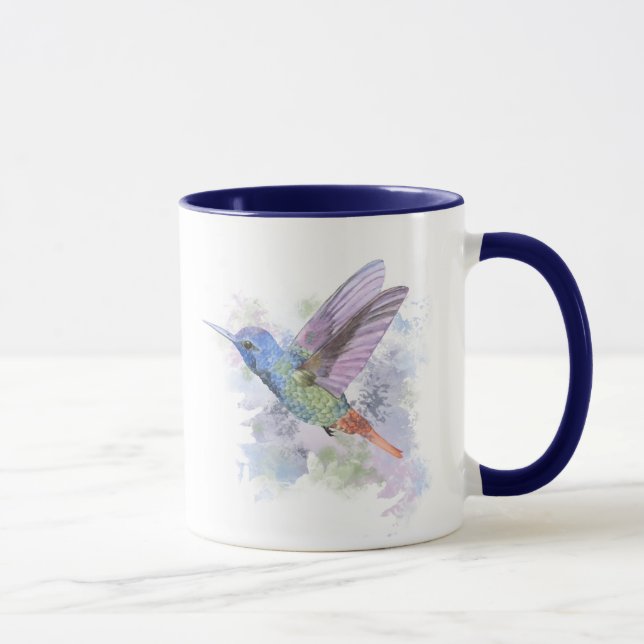 Hummingbirds Garden Bird Wasserfarbe Kunst, Dichtu Tasse (Rechts)