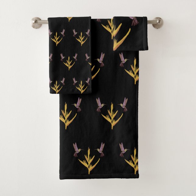 Hummingbirds Gelbe Blume Badhandtuch Set (Insitu)