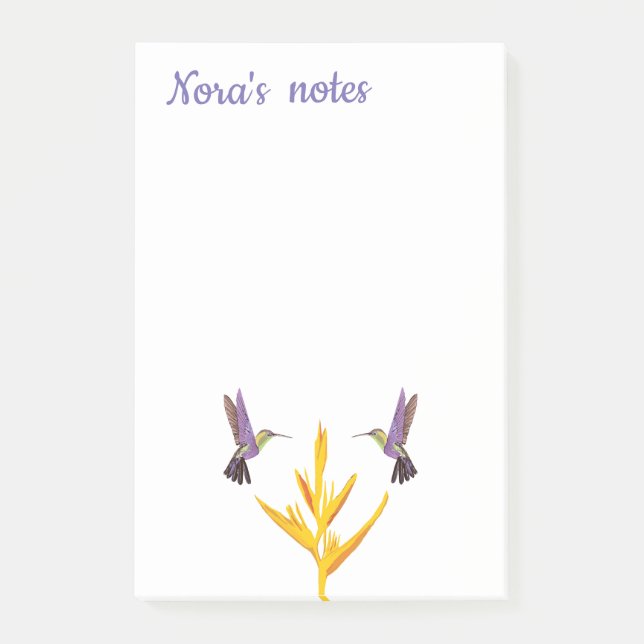 Hummingbirds Gelbe Blume Post-it Klebezettel (Vorderseite)