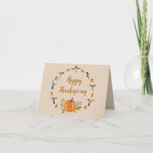 Hummingbirds Happy Thanksgiving Card Feiertagskarte