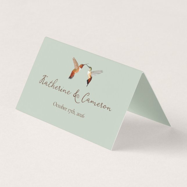 Hummingbirds Hochzeitsplatzkarten (Rückseite)