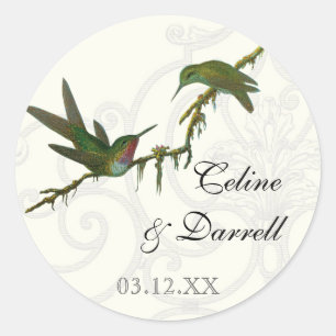 Hummingbirds n Swirls - Sticker Mariage ou phoque