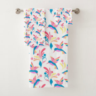 Hummingbirds Pastel Blue Rose Bird Design Motif