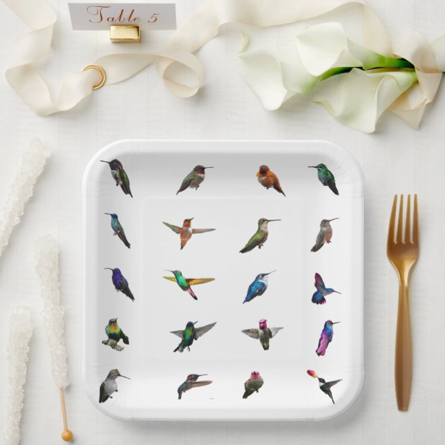 Hummingbirds Schlicht Backpaper Teller (Hochzeit)