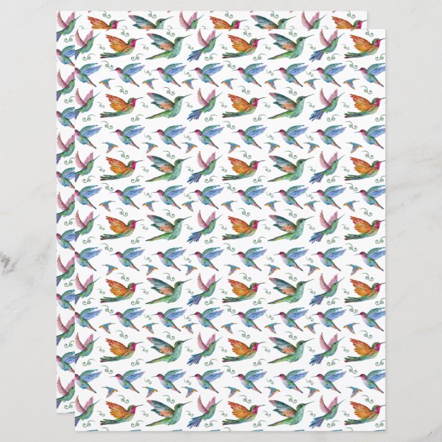 Hummingbirds Scrapbook Paper (Vorne/Hinten)