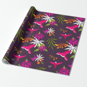 Hummingbirds tropischer Regenwald Farbenfrohe Prin Geschenkpapier