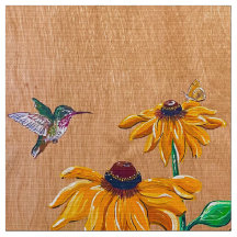 Hummingbirds und Daisy Fabric