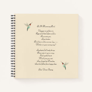 Hummingbirds und John Vance Cheney Quote Notizbuch