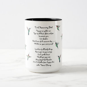Hummingbirds und John Vance Cheney Zitat Zweifarbige Tasse