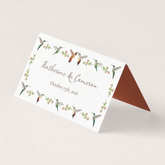 Hummingbirds Wedding Place Cards (Rückseite)