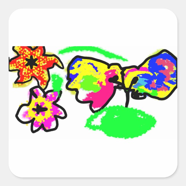 Hummingbirds Wedding Quadratischer Aufkleber (Vorderseite)