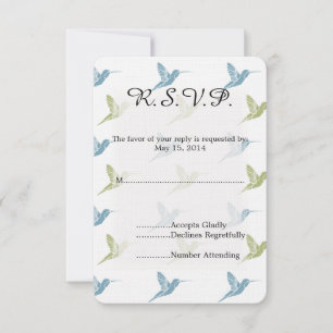 Hummingbirds Wedding RSVP Karte