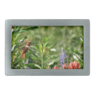 Hummingvogel-Blume Rechteckige Gürtelschnalle