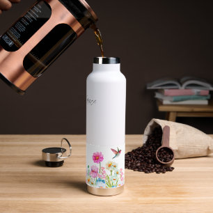 Hummingvogel & Blüten Edelstahl Trinkflasche