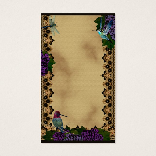 Hummingvögel, Dragonfly und Trauben Viktorianisch (Vorderseite)