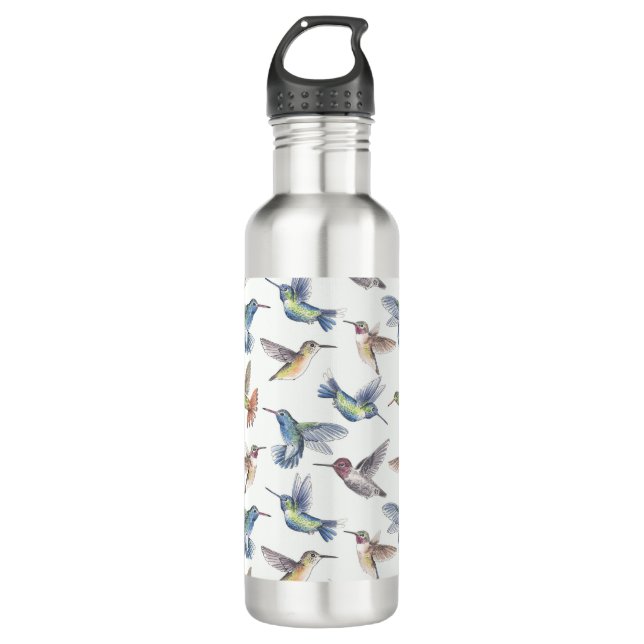 Hummingvögel Edelstahlflasche (Vorderseite)