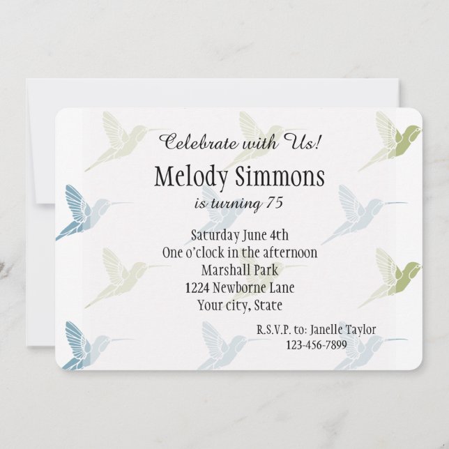 Hummingvögel Einladung (Rückseite)