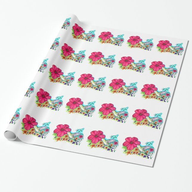 Hummingvogel Geschenkpapier (Ungerollt)
