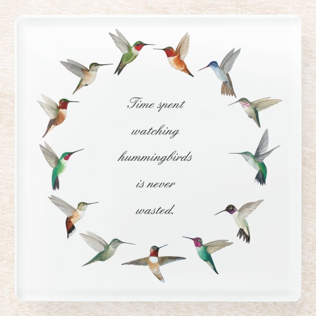 Hummingvogel Glasuntersetzer (Vorderseite)