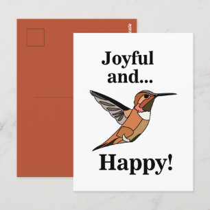 Hummingvogel, glücklicher und glücklicher Vogelbeo Postkarte