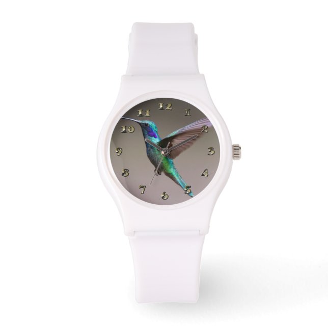 Hummingvogel im Flug Armbanduhr (Vorderseite)