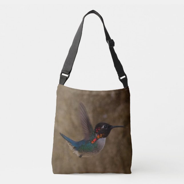 Hummingvogel im Flug Tragetaschen Mit Langen Trägern (Vorderseite)
