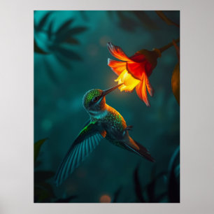 Hummingvogel im Garten Poster