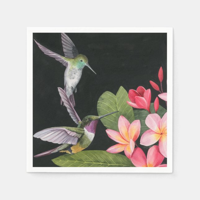Hummingvögel in der Plumeria Serviette (Vorderseite)