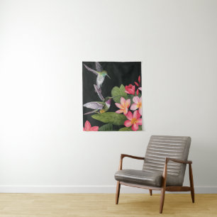 Hummingvögel in der Plumeria Wandteppich