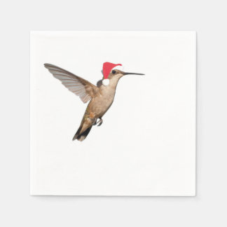 Hummingvogel in der Weihnachtsmannmütze Serviette