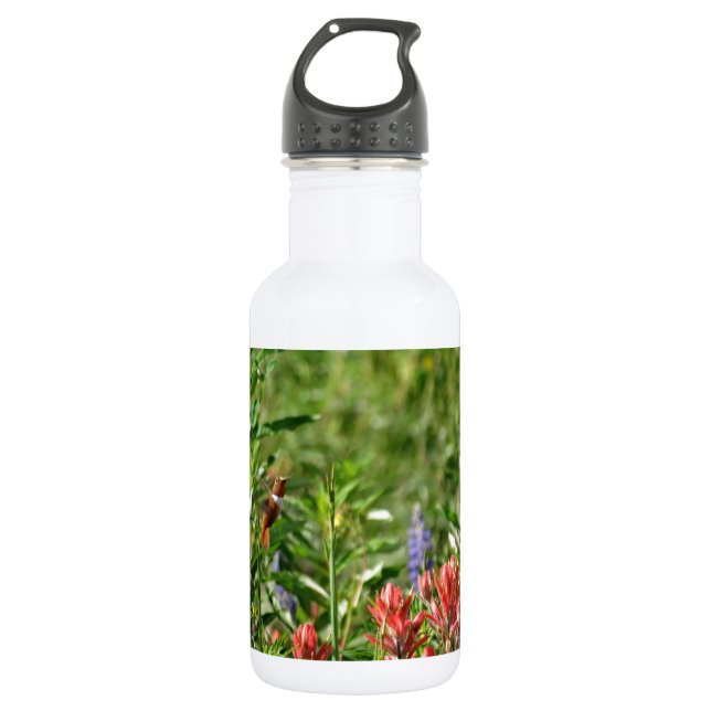 Hummingvogel in wild lebenden Blume Trinkflasche (Vorderseite)