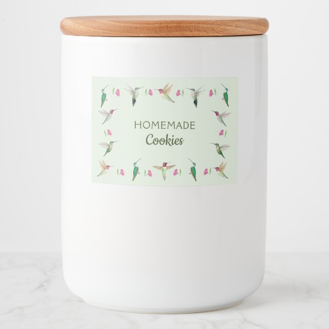 Hummingvögel Lebensmitteletikett (Vorderseite)