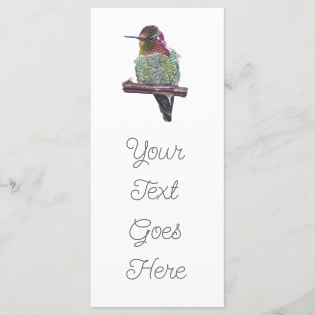 Hummingvogel Menükarte (Vorderseite)