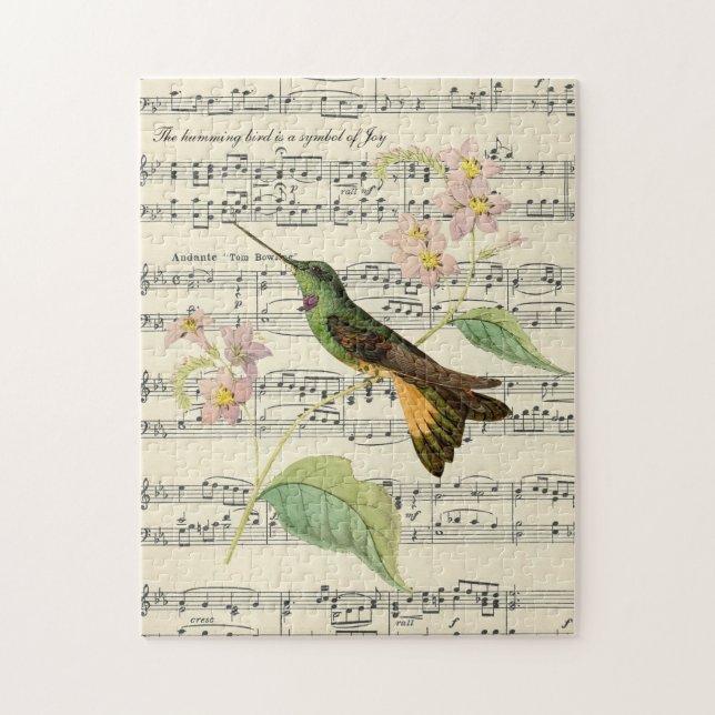 Hummingvogel mit Vintager Notenfreude (Vertikal)