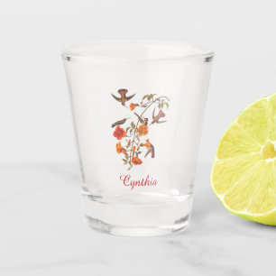 Hummingvögel mit Vintager Weinkultur Schnapsglas