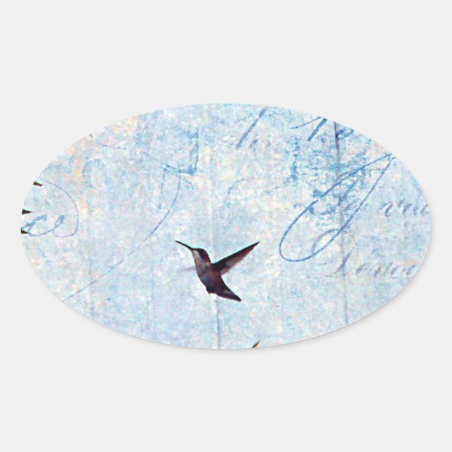 Hummingvogel Ovaler Aufkleber (Vorderseite)