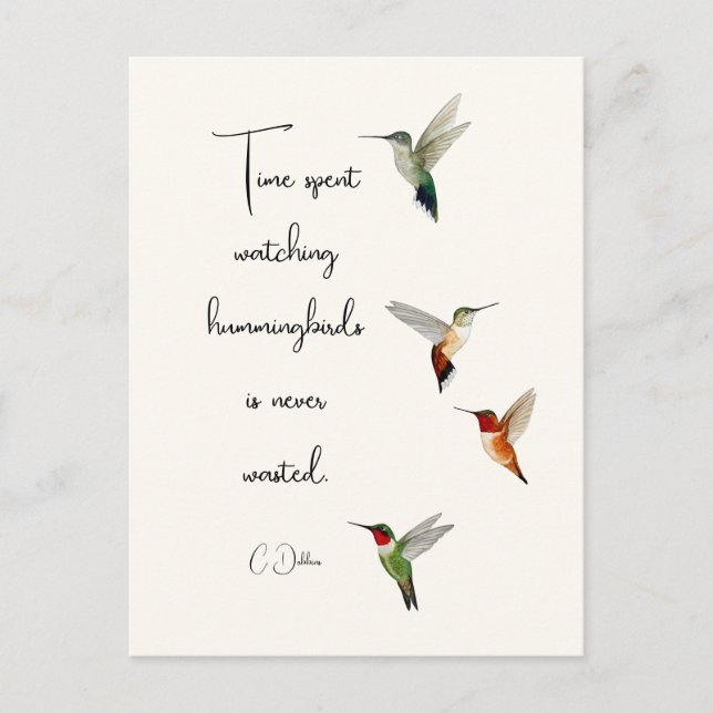 Hummingvögel Postkarte (Vorderseite)
